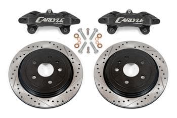 Brake Kit for 15" Conversion, Drilled and Slotted Rotors, Black Calipers