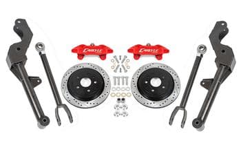 15" Conversion Kit by Carlyle Racing, Drilled and Slotted Rotors, Red Calipers
