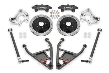 15" Conversion Kit by Carlyle Racing, Drilled and Slotted Rotors, Black Calipers