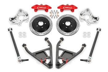 15" Conversion Kit by Carlyle Racing, Drilled and Slotted Rotors, Red Calipers