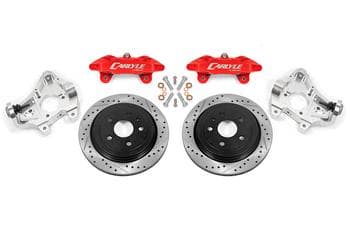 17" Conversion Kit by Carlyle Racing, Drilled and Slotted Rotors, Red Calipers
