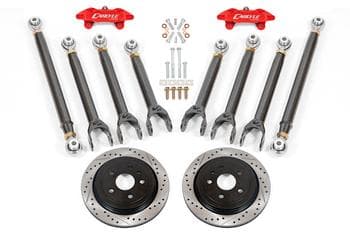 15" Conversion Kit by Carlyle Racing, Drilled and Slotted Rotors, Red Calipers