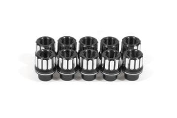 Lug nut kit, 1/2-20 RH, shank, 12-pt, aluminum, set of 10