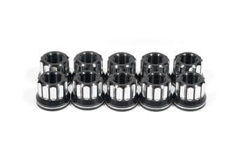 Lug nut kit, 5/8-18 RH, flange, 12-pt, aluminum, set of 10