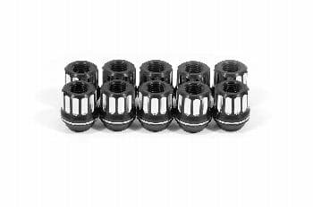 Lug nut kit, 12mm x 1.50 RH, conical, 12-pt, alum, set of 10